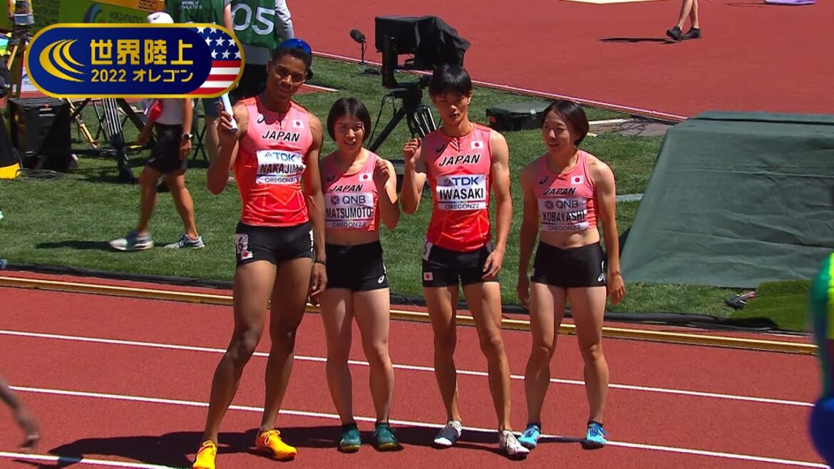 【世界陸上オレゴン 混合4×400mリレー 予選1組】日本 歴代2位のタイムをマーク！