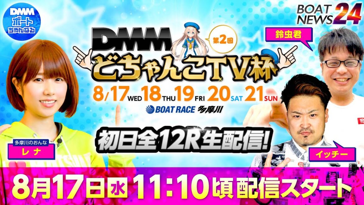 【第2回DMMどちゃんこTV杯 初日】ボートレース多摩川＜ボートニュース24＞鈴虫君・イッチー・レナ