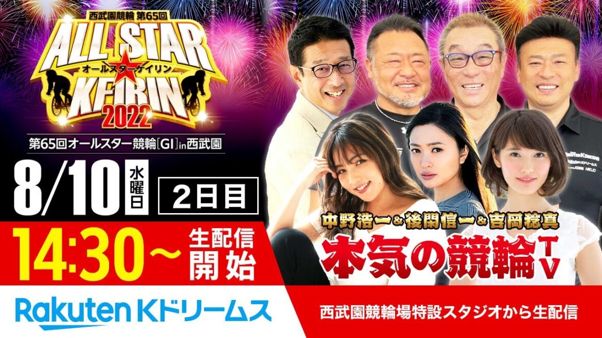 2022.8.10 西武園競輪 第65回オールスター競輪GⅠ（2日目）～本気の競輪TV（中野浩一/後閑信一/金川光浩/窪真理チャカローズ）