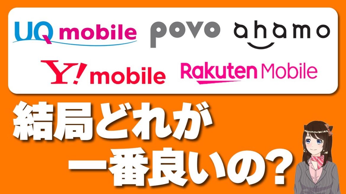 【最新版】格安SIMおすすめ5選を徹底比較！「料金・通信速度などで比較」「UQモバイル」「ワイモバイル」「楽天モバイル」「povo2.0」「ahamo」