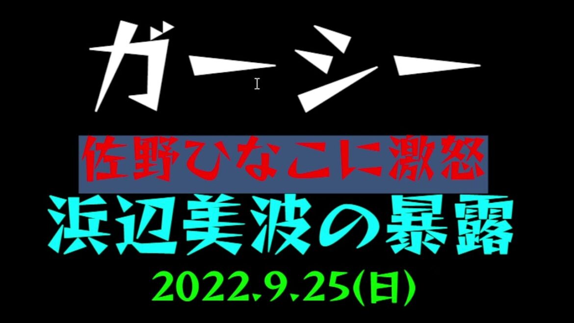 【ガーシー佐野ひなこに激怒】浜辺美波の暴露「2022.9.25(日)」