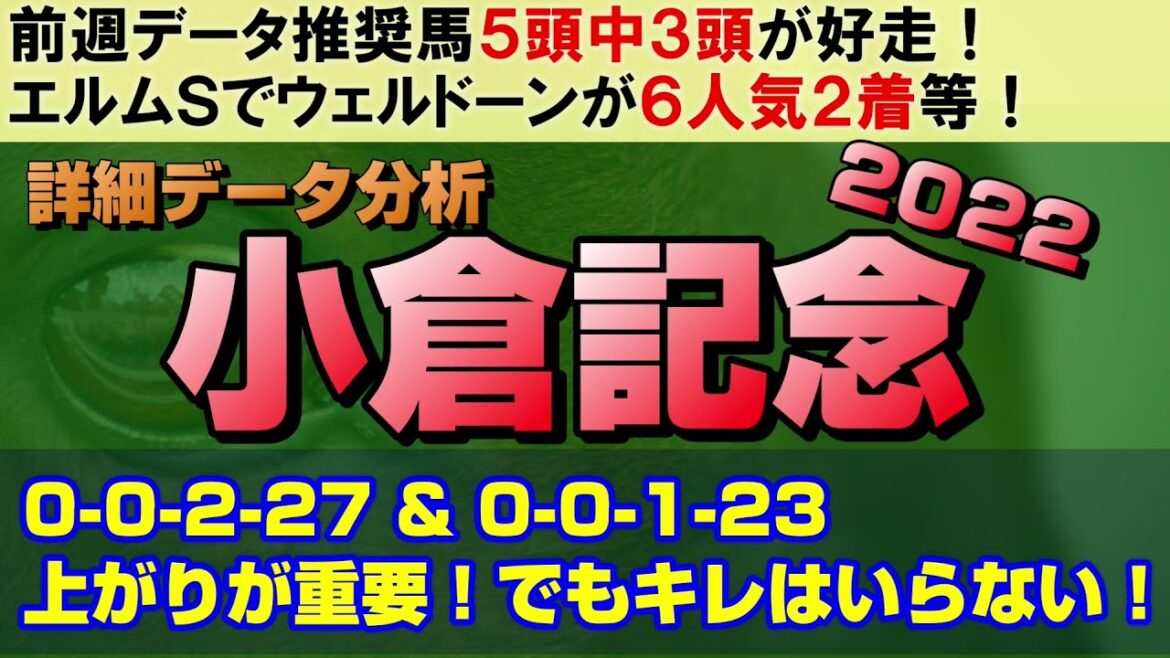 【小倉記念2022データ分析】過去10年の好走馬30頭中26頭が持っていた上がりの実績とは！？