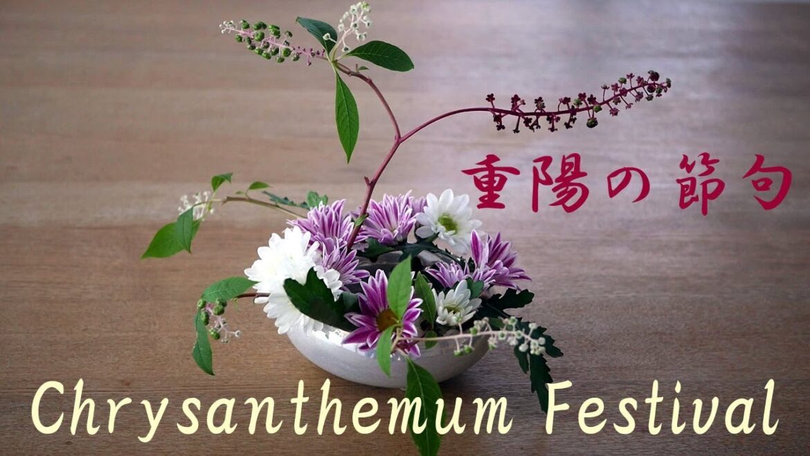 【生け花】9月9日は重陽の節句【ikebana】菊の節句に不老長寿を願う 【生け花】9月9日は重陽の節句【ikebana】菊の節句に不老長寿を願う