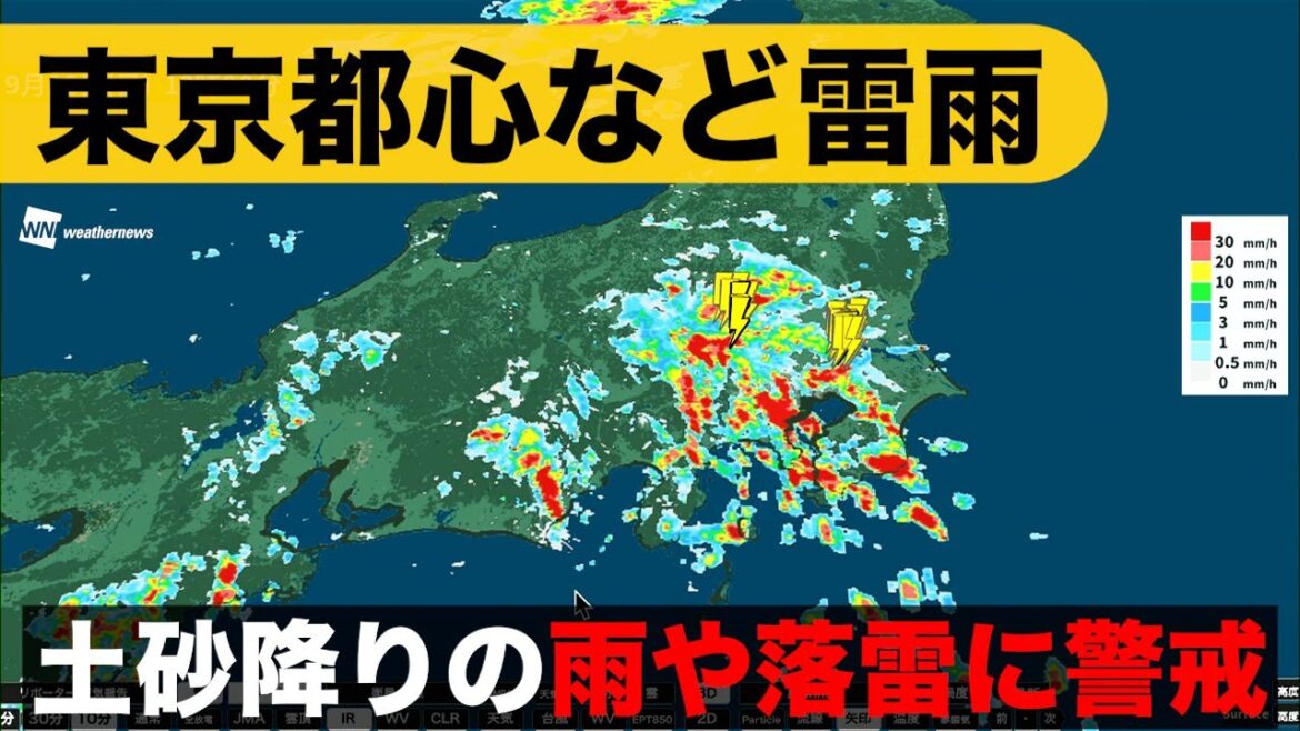 【雷雨情報】東京都心など関東広範囲で雷雨 【雷雨情報】東京都心など関東広範囲で雷雨