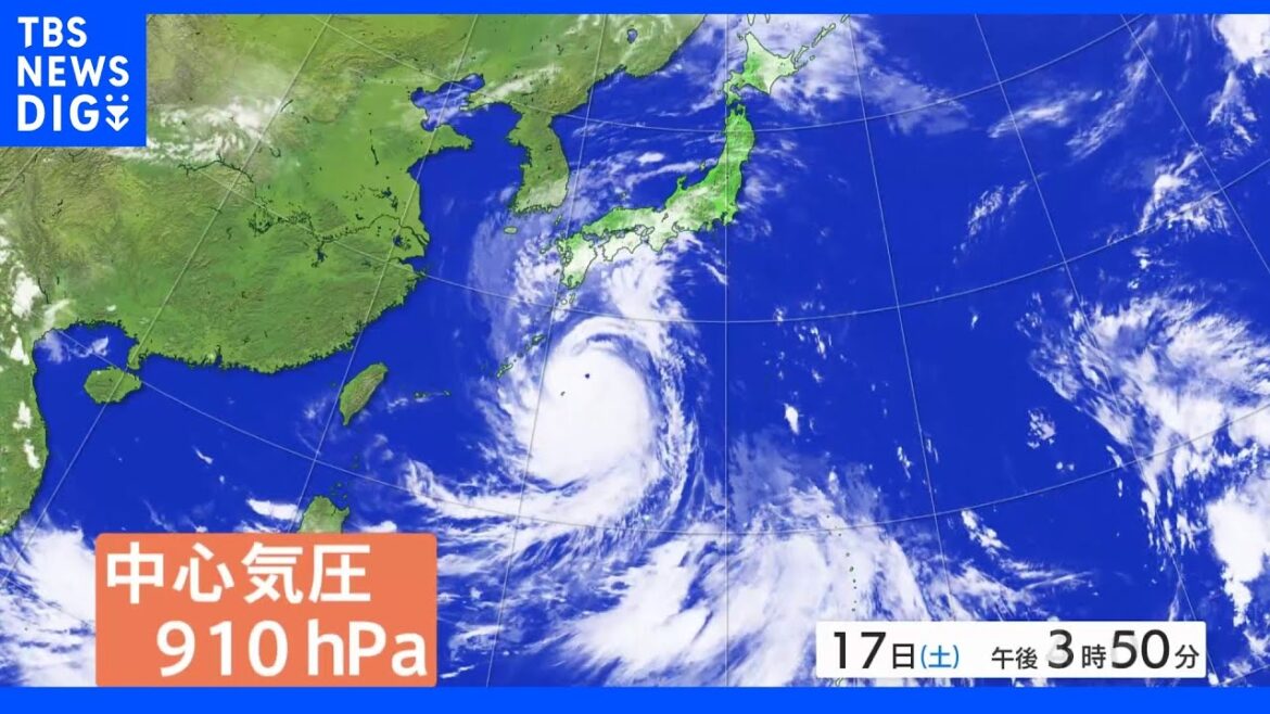 台風14号　猛烈な台風に　過去の台風と比べると「過去に例のないほどの強さ」での上陸となる可能性｜TBS NEWS DIG