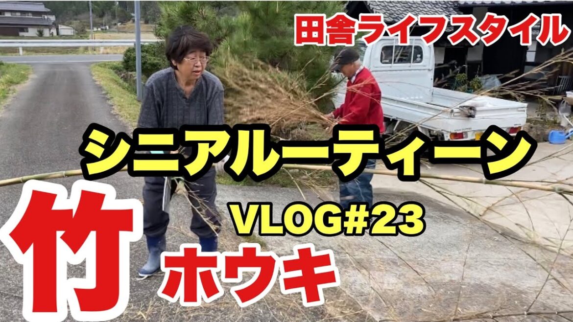 竹ホウキの作り方、田舎ライフスタイル、玉ねぎの吊るし方、VLOG#24. シニアルーティーン