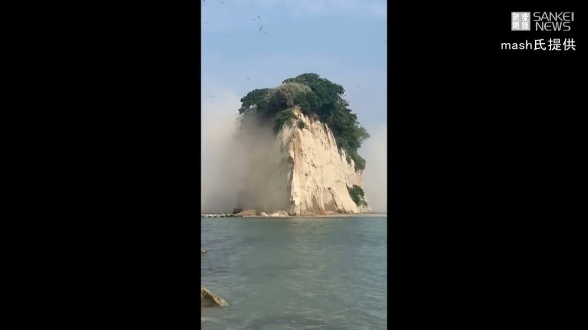 震度６弱の石川県珠洲市にある見附島崩落