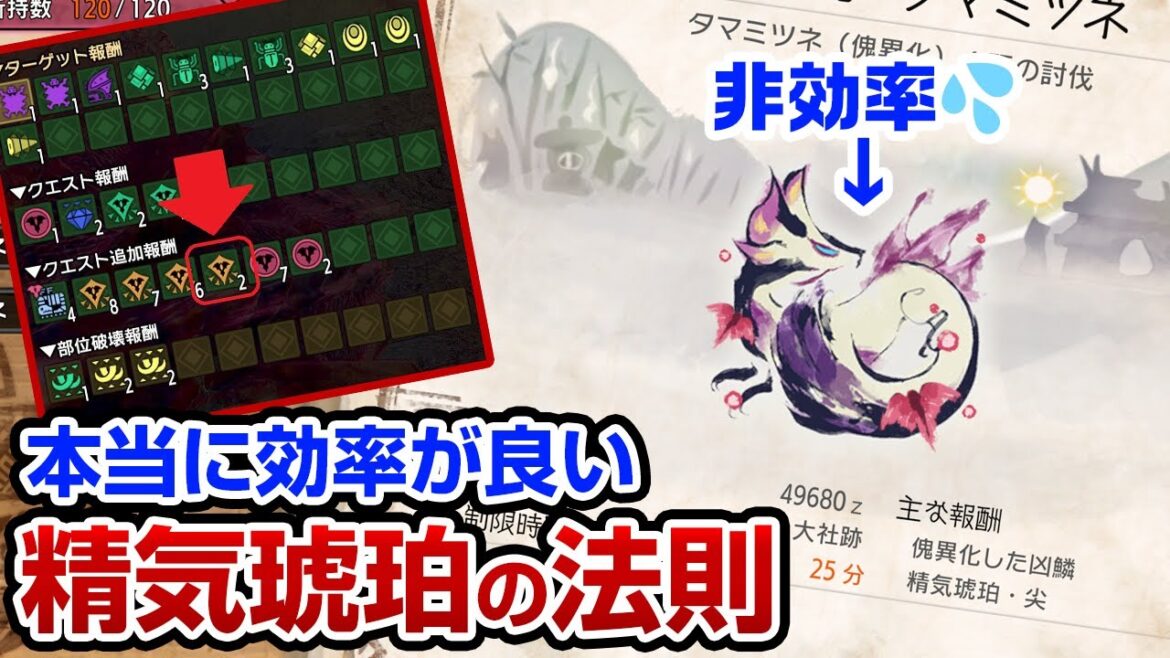 【サンブレイク】精気琥珀の新事実！本当に効率が良い傀異討究クエスト追加報酬の法則【モンハンライズ】