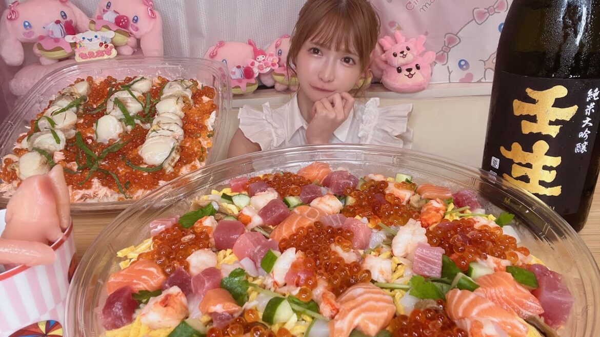 【大食い】海鮮ちらし寿司【もえあず】