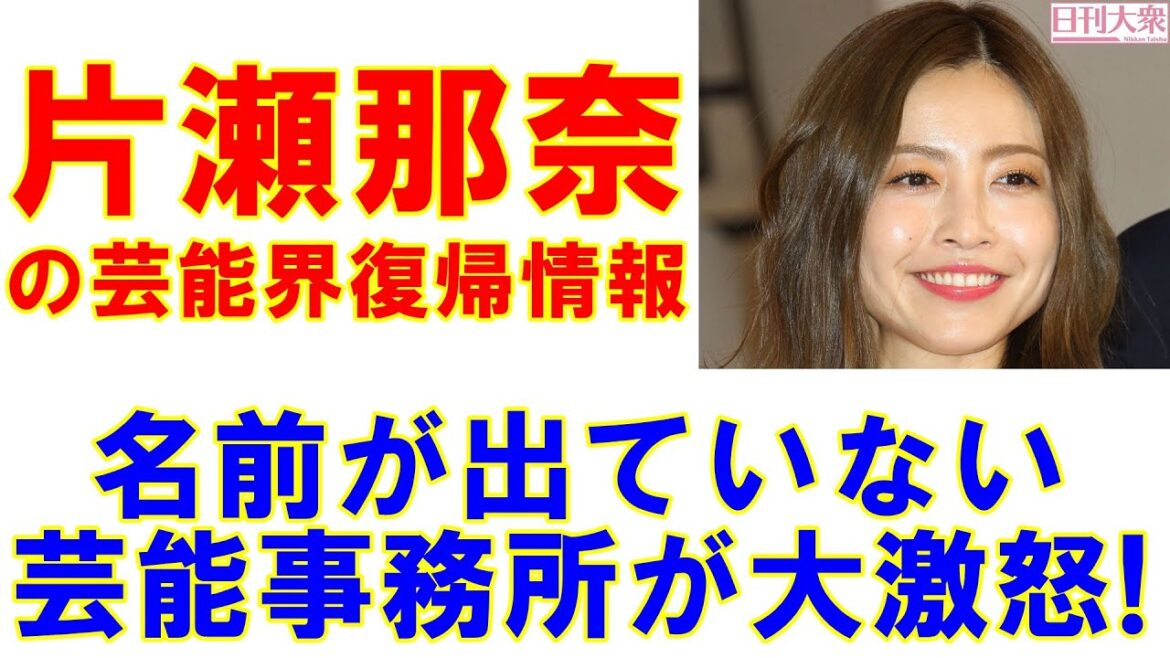 片瀬那奈の芸能界復帰情報で「名前が出ていない芸能事務所が大激怒！」その真相は!?