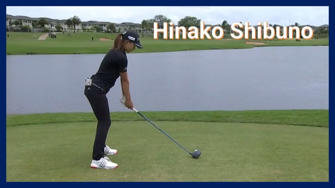 美女ゴルフ選手「渋野日向子」幻想的なスイングモーション＆スローモーション,Power hitter "Hinako Shibuno" Fantastic swing  & slow motion