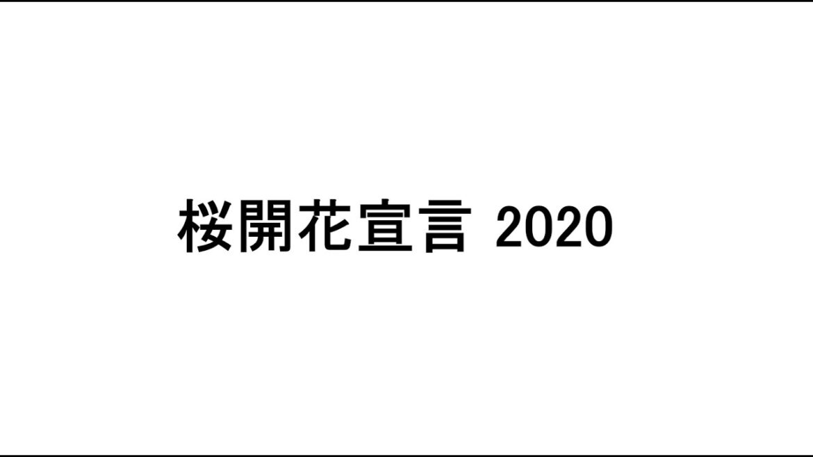 桜開花宣言2020