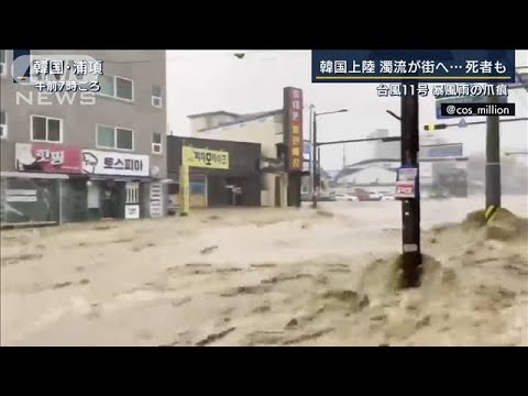 濁流が街へ…韓国上陸で死者も 金沢では120年ぶりの“暑さ”台風11号の爪痕(2022年9月6日) 濁流が街へ…韓国上陸で死者も 金沢では120年ぶりの“暑さ”台風11号の爪痕(2022年9月6日)