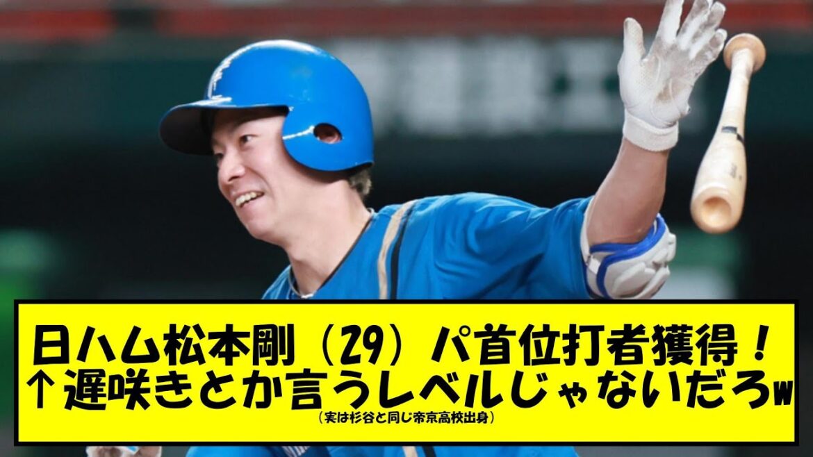 【パ首位打者】日ハム・松本剛（29）.347(395-137)3本塁打、44打点、21盗塁←シーズン通して打ちまくってたしマグレではなさそう #ネットの反応