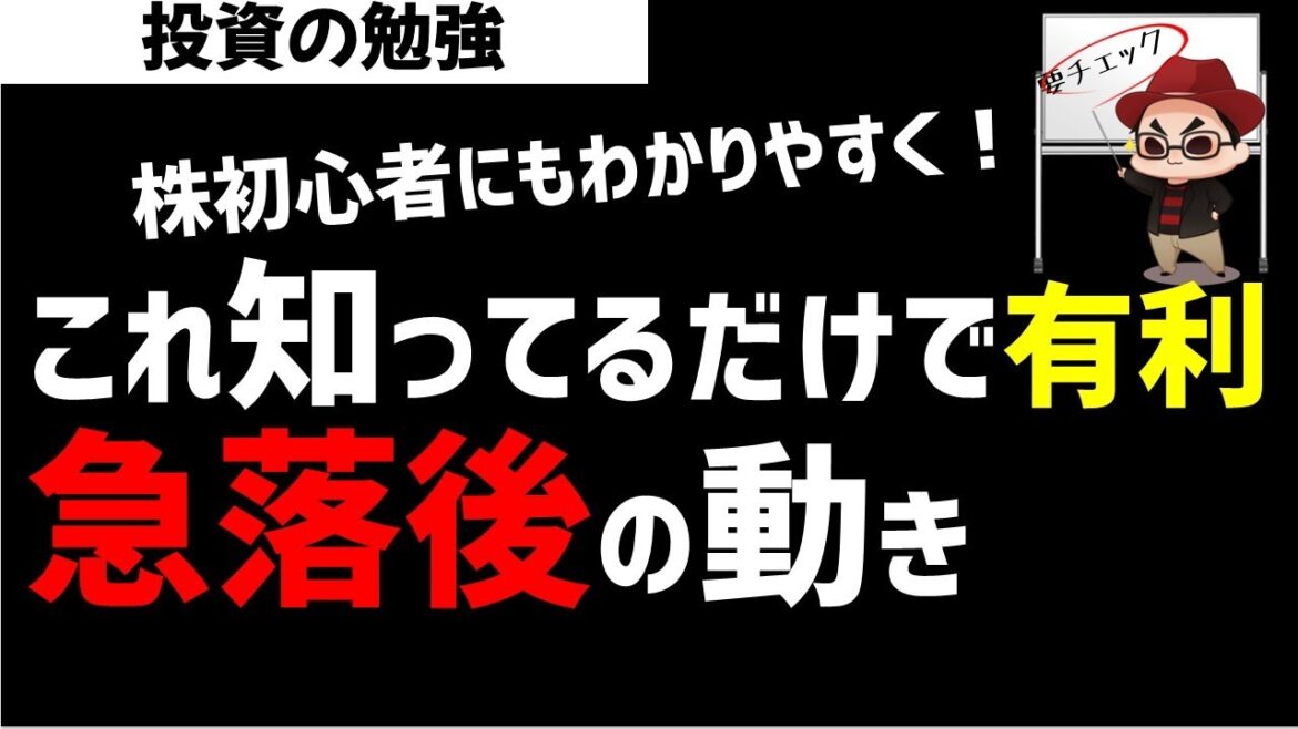 【株初心者】株価急落後の動きを知っていると投資が楽になる！ズボラ株投資