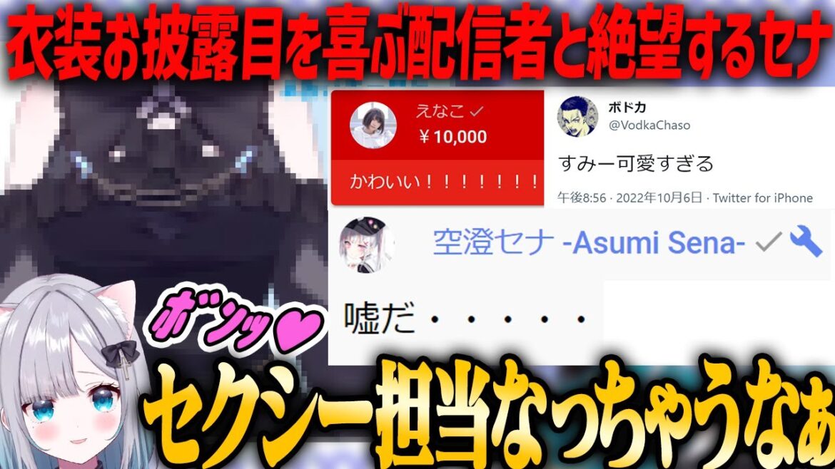 【#花芽すみれ衣装復活】衣装お披露目を喜ぶえなこ・ボドカとすみれの胸をみて絶望する空澄セナ【ぶいすぽ】
