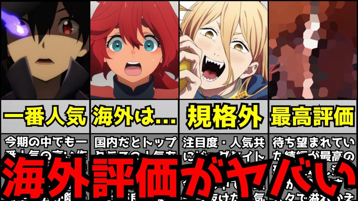 【驚愕】今期最も海外評価が高いアニメがヤバすぎた【海外評価ランキングBEST10】【2022秋アニメ】【チェンソーマン、BLEACH、陰の実力者になりたくて、水星の魔女】