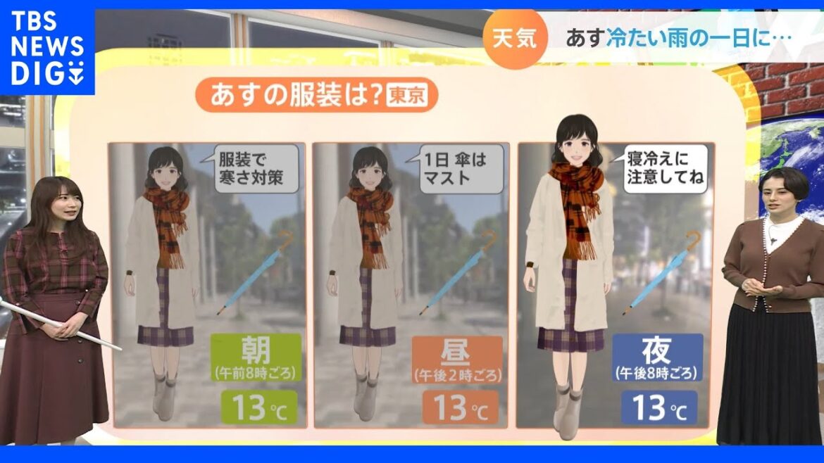 【10月7日 関東の天気】冷たい雨の一日に…｜TBS NEWS DIG