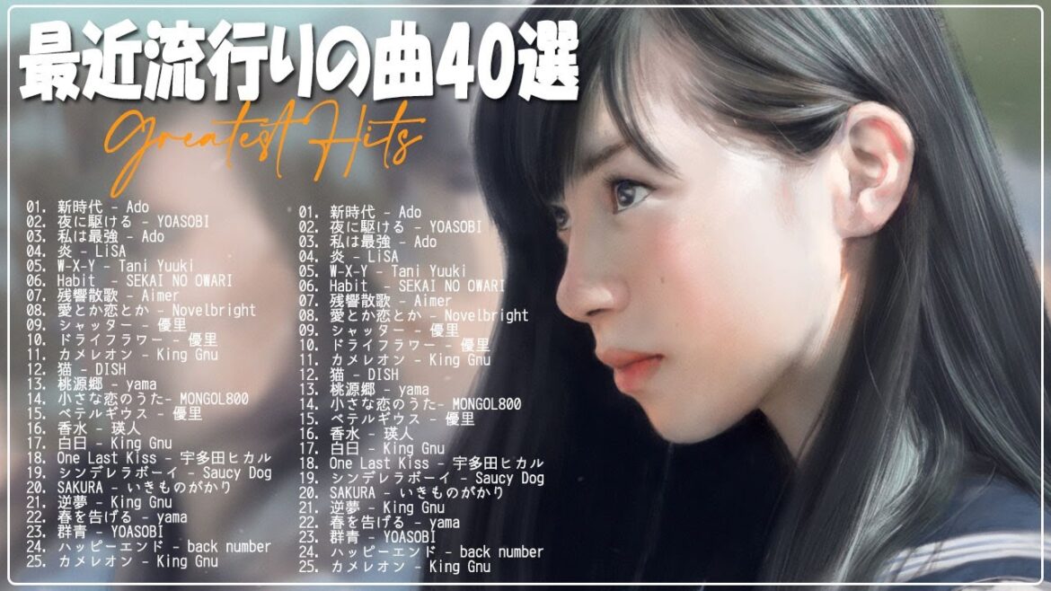有名曲JPOP メドレー🌷【2022年最新版】最近流行りの曲40選🌷最新曲 2022🌷 流行りの曲 2022🌷YOASOBI、Aimer、 米津玄師 、優里、Vaundy、あいみょん #HM15922