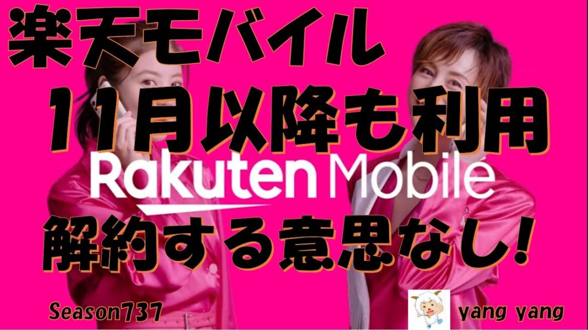 楽天モバイル　解約しないよ!11月以降も継続利用!