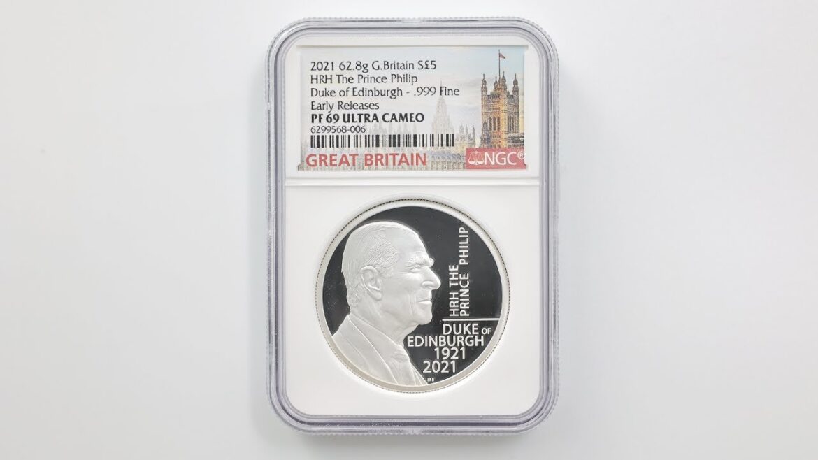 2021 英国 エディンバラ公爵 フィリップ殿下追悼記念 5ポンド 銀貨 2オンス プルーフ NGC PF 69 UC ER 初鋳版 準最高鑑定 完全未使用品 6299568 006