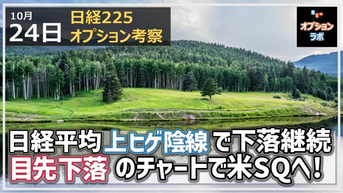 【日経225オプション考察】10/24 日経平均 上ヒゲ陰線で下落継続！ 目先下落のチャートで米SQへ！