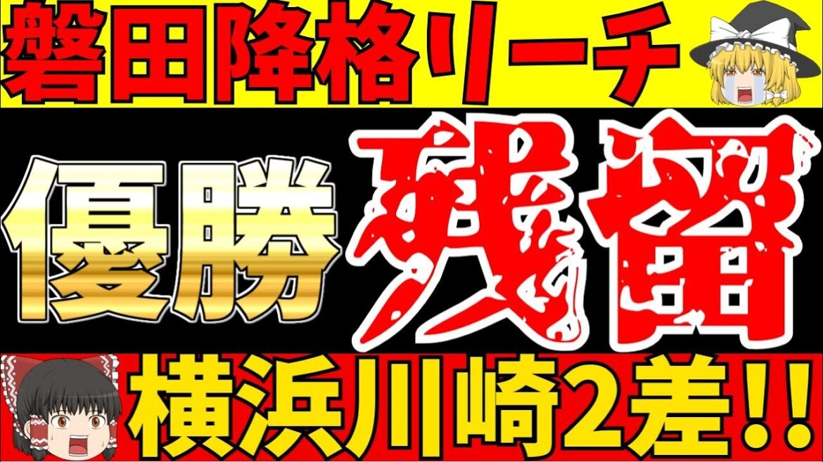 【Jリーグ】ジュビロ磐田がヤバい!優勝残留争いは僅か2差!!どうなる?【ゆっくりサッカー解説】