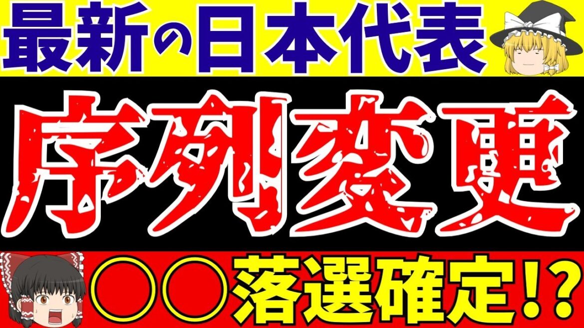 【サッカー日本代表】W杯最新序列に変更が!?あの選手はどうなる?【ゆっくりサッカー解説】