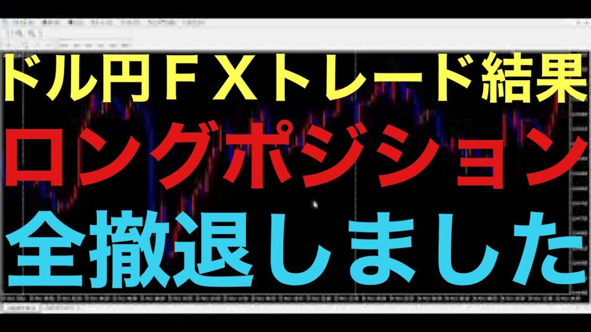 【ドル円FXトレード】本日上昇する可能性もあると思いますが、一旦スイングロングポジションを全撤退しました。。。もし今後上昇していった場合多少の後悔は残りますが、もし指標などで下落した場合、切り時が・・