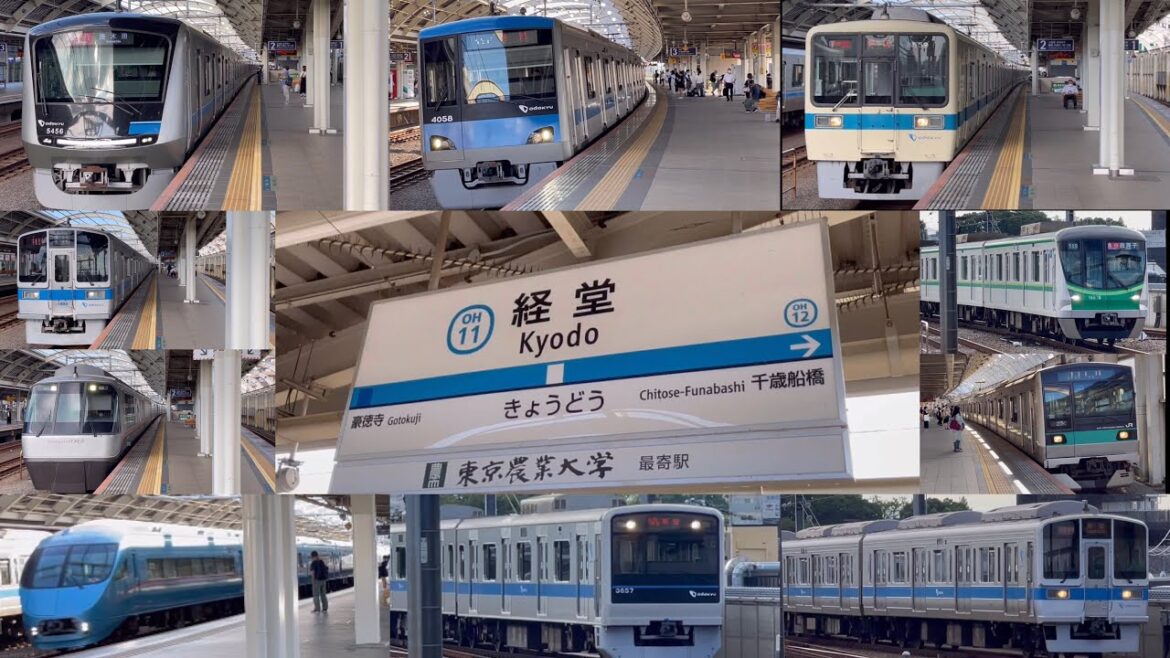 【並走多数！】フレンドリーな小田急の運転士&小田急線 経堂駅 発着シーン/Odakyu line Kyodo station arrival & departure scene