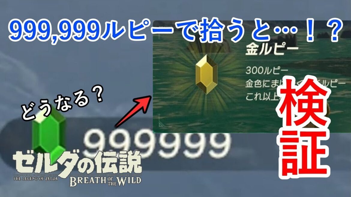 【検証】999,999ルピーでルピーを拾うと……！？【ゼルダの伝説 Breath of the Wild】 #Shorts