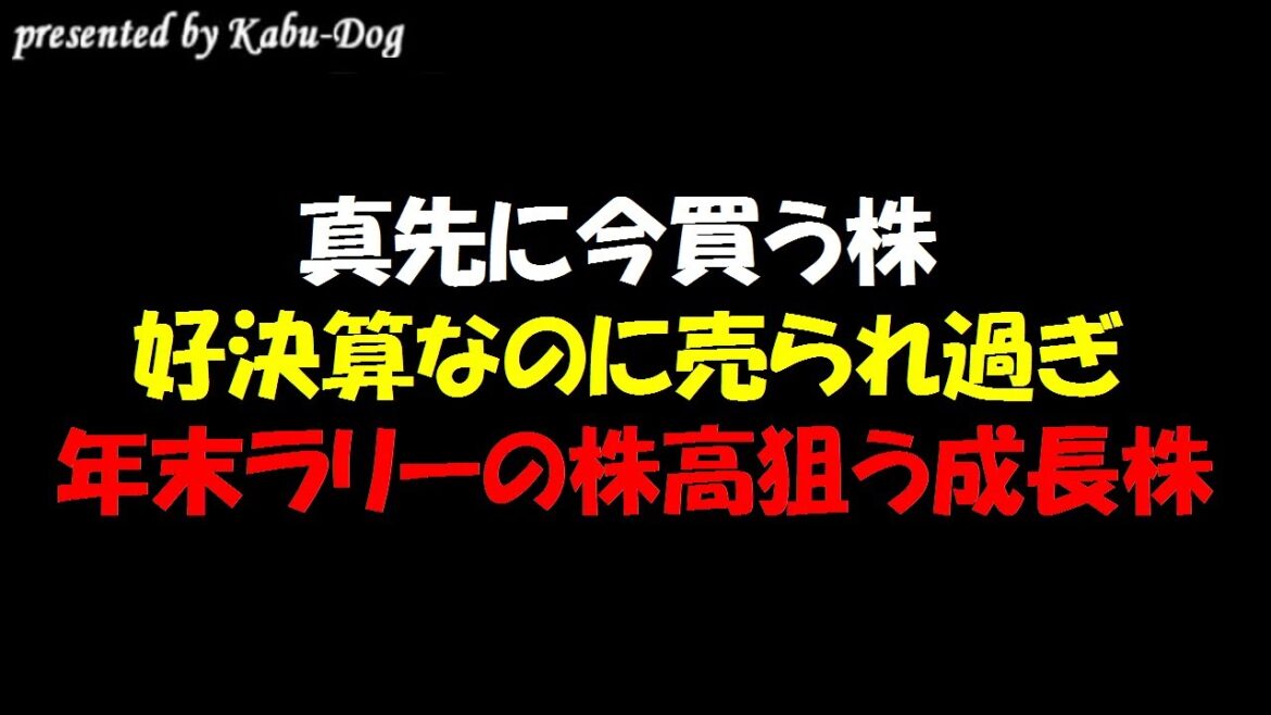 【真先に今買う株】年末ラリーに向けて株価上昇を狙う好決算の売られ過ぎ成長株銘柄