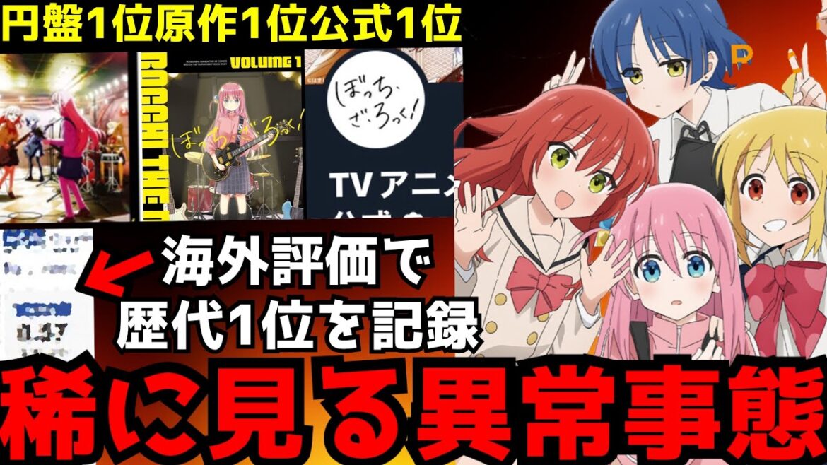 【衝撃】歴代きららアニメの中で海外評価がまさかの歴代1位！？国内でも公式の伸びが今期アニメの中でトップになっている『ぼっち・ざ・ろっく！』の勢いがヤバすぎる【ぼざろ6話】【原作アニオリ】【覇権】