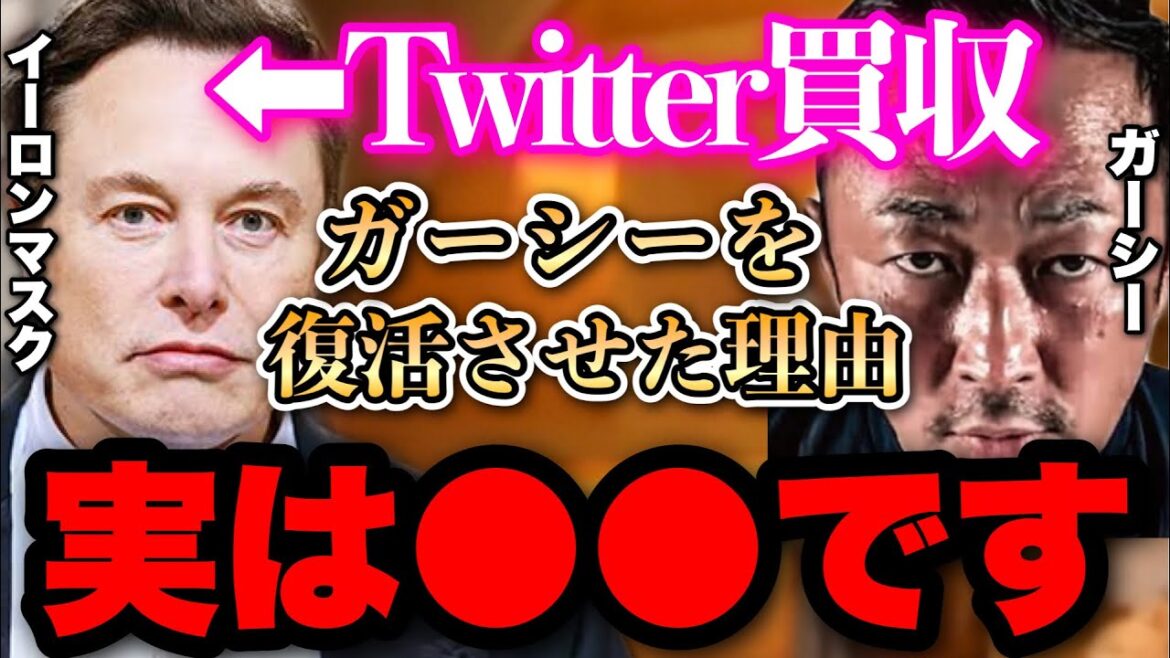 【Twitter買収】イーロンマスクがガーシーを助けた理由は◯◯！？Twitter社の社員たちが粛清されてます..【青汁王子 切り抜き】