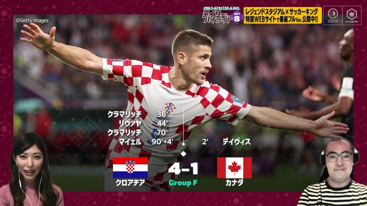 クロアチアVSカナダ【FIFA ワールドカップ カタール 2022 デイリーハイライト Day.8 #切り抜き】