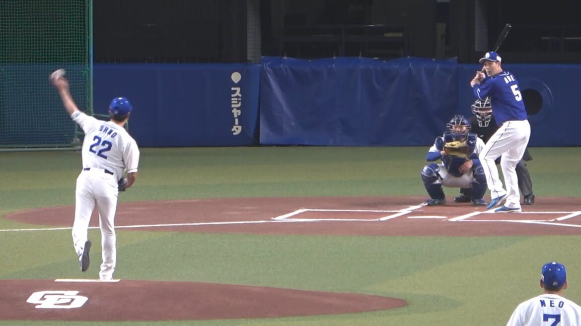 ファンフェスタ紅白戦で阿部ちゃんのドラゴンズの選手としての最後の打席！vs大野雄大 (2022/11/26)