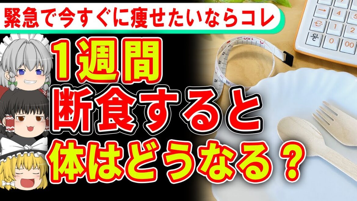 一時的にでもすぐに痩せたいなら‼１週間断食するメリットとデメリット【ゆっくり解説】【ゆっくり解説】
