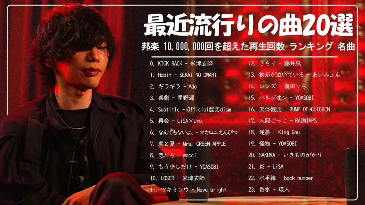 最近流行りの曲30選 『2022最新版』 ⛅ 2022 年 ヒット曲 ランキング ️ ⛅ 邦楽ランキング2022 ⛅ 米津玄師、YOASOBI、優里、Vaundy、Aimer、Dish//、なとり