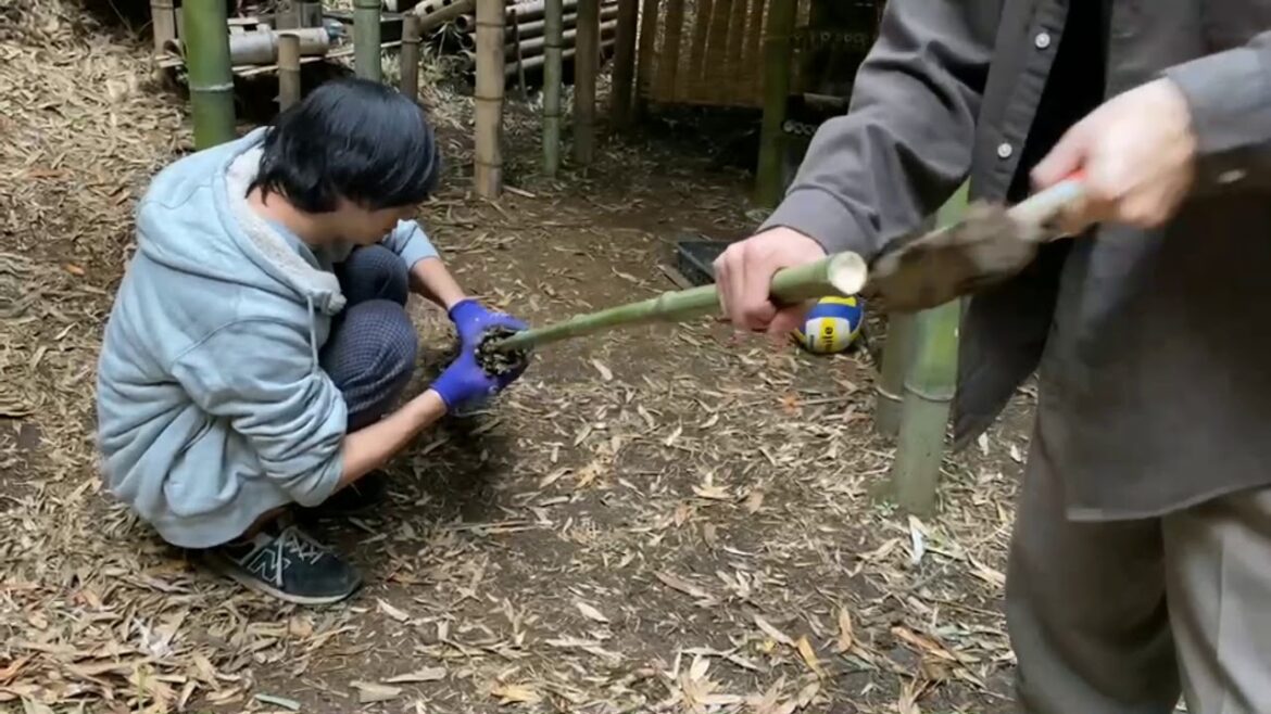 竹ほうき直した