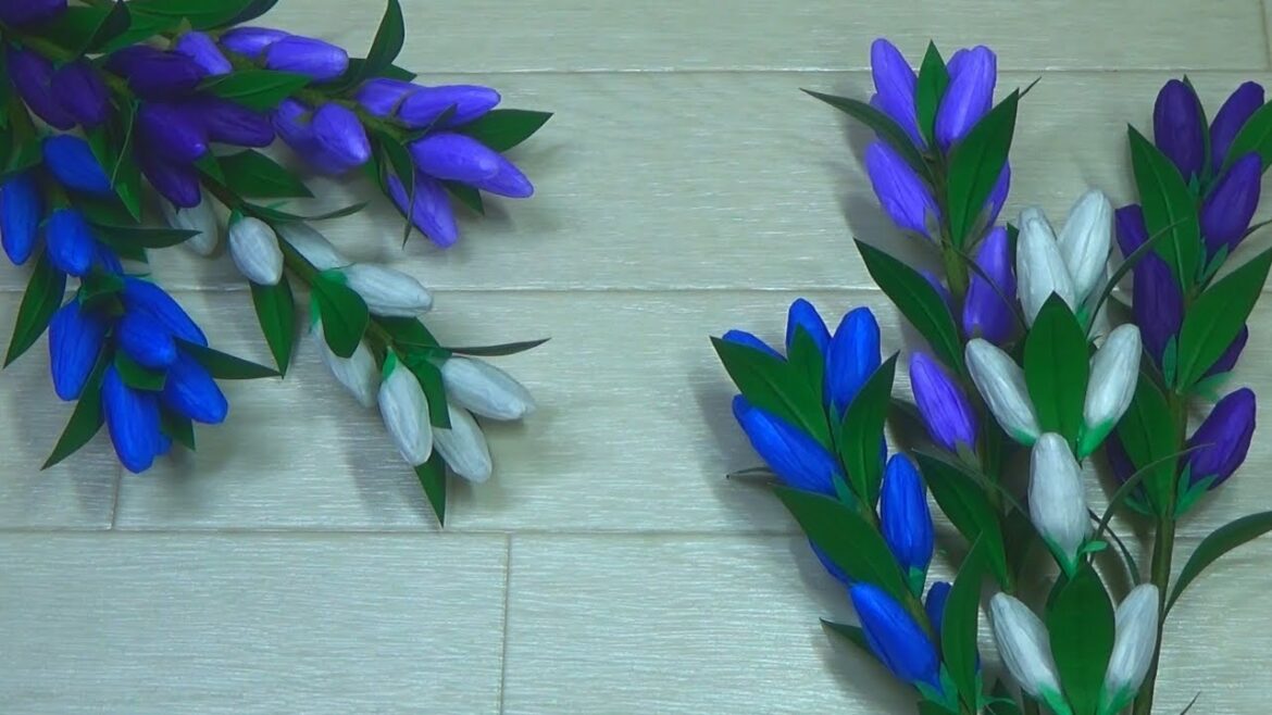 （ペーパーフラワー）9月の花・敬老の日　リンドウの花（蕾）の作り方【DIY】(Paper flower) How to make gentian flowers (buds)