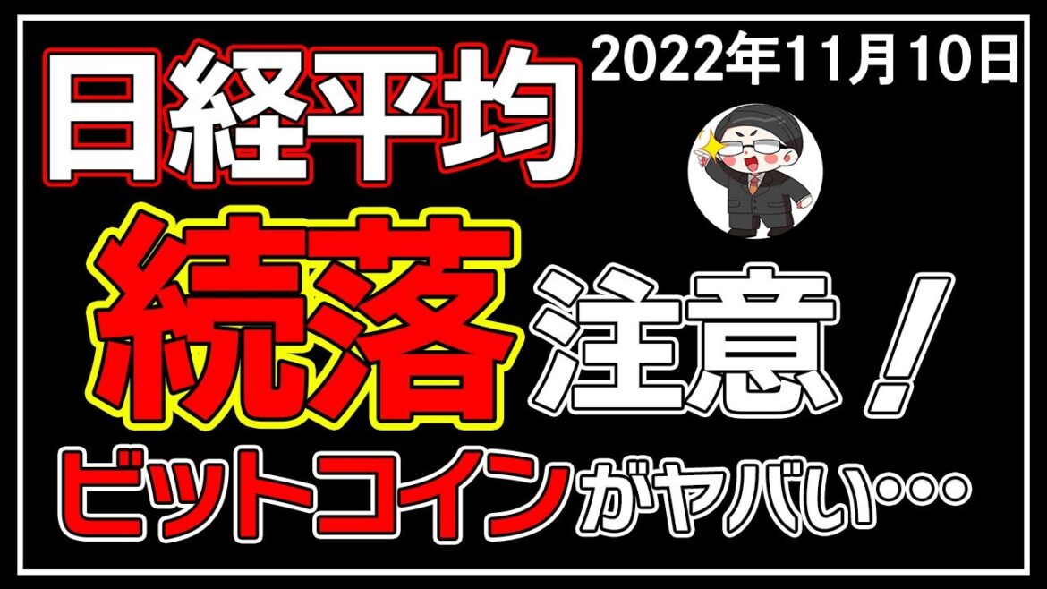 【5分解説】日経平均－270円📉☔ビットコインが影響？🤔❓(11/10)