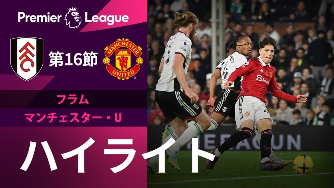 【プレミアリーグ】 22/23シーズン第16節 フラム vs マンチェスター・ユナイテッド ハイライト
