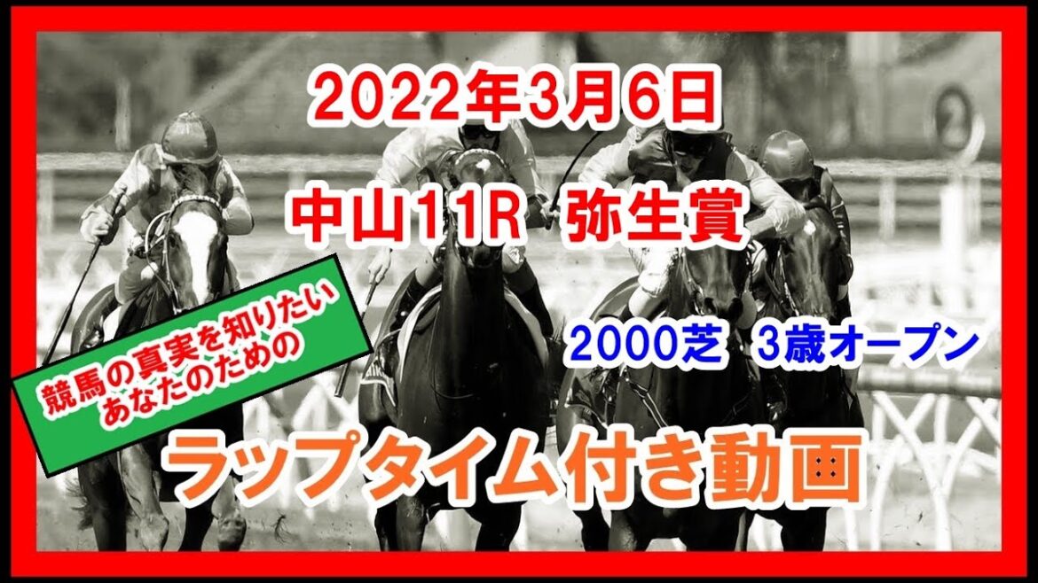 弥生賞 アスクビクターモア 2022年3月6日 中山 11R 2000芝 3歳オープン ラップタイム付き動画