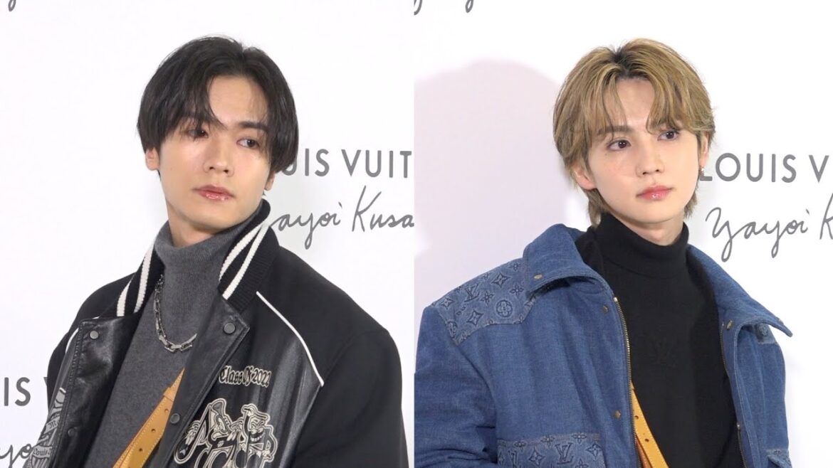 THE RAMPAGE川村壱馬&吉野北人、カメラマンの要望にイケメンすぎるポージング連発　全身ヴィトンコーデでイベント来場　『LOUIS VUITTON×YAYOI KUSAMA』オープニングイベント