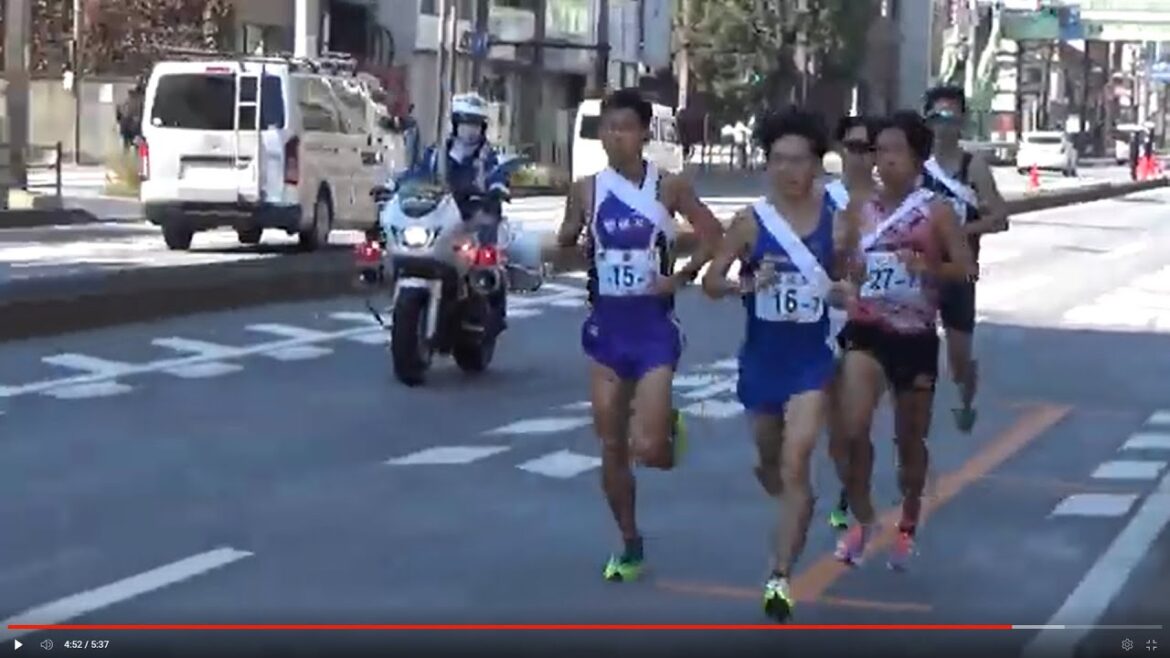 東日本実業団駅伝２０２２　第７区　熊谷駅前で撮影