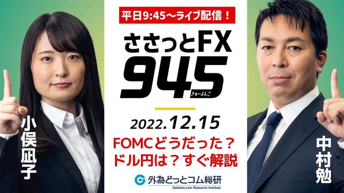 「FOMCの結果はどうだった？ドル円は？どう解釈したらいい？」為替市場の振り返りと今日の見通しをささっとFX！2022/12/15
