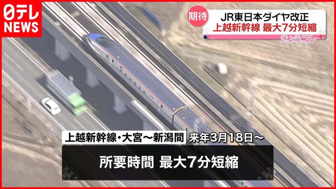 【上越新幹線】来春ダイヤ改正で最大7分短縮  東京ー新潟間は最速1時間29分に