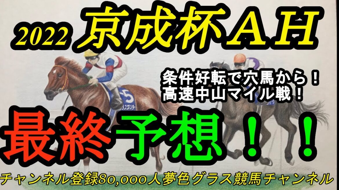 【最終予想】2022京成杯オータムハンデ！ハンデ戦だけに穴馬を狙っていきたい！鞍上にも期待！