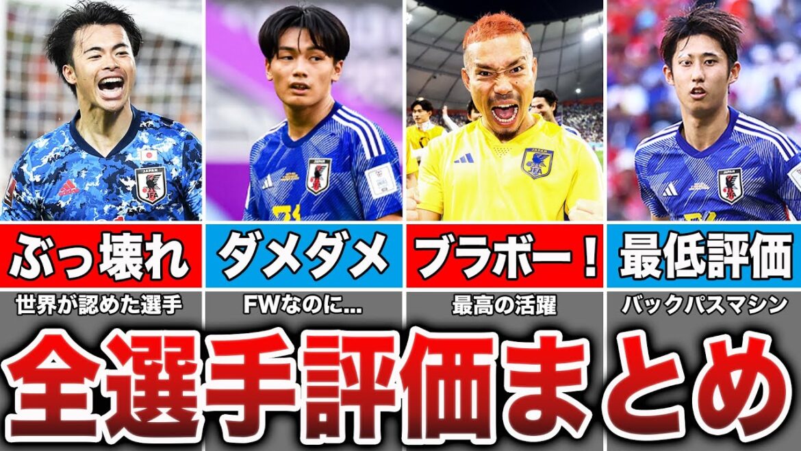 【最高評価は...?】W杯終了後の日本代表26名をランク付けしてみた