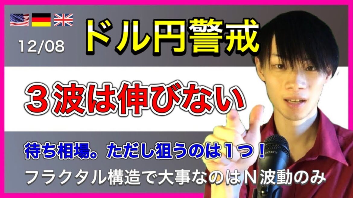 【3波は伸びない】　待ち相場。ただし狙いはドル円のここ一択！　【ドル円×ユーロドル×ポンド円相場分析＆デイトレ戦略】